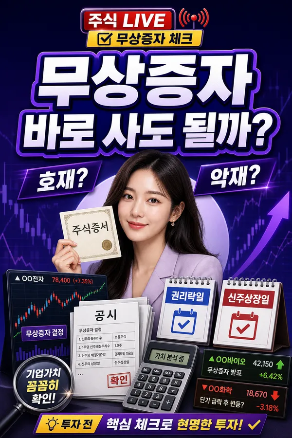 무상증자가 호재인지 악재인지 점검하는 한국 주식 블로그 대표 이미지