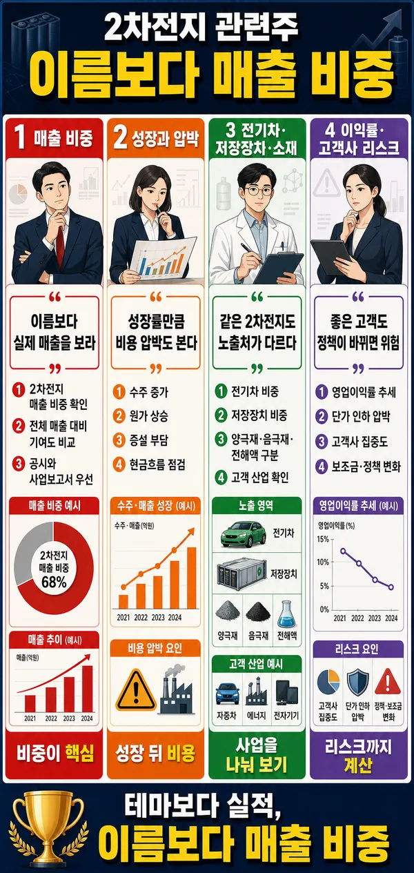 2차전지 관련주에서 매출 비중이 중요한 이유