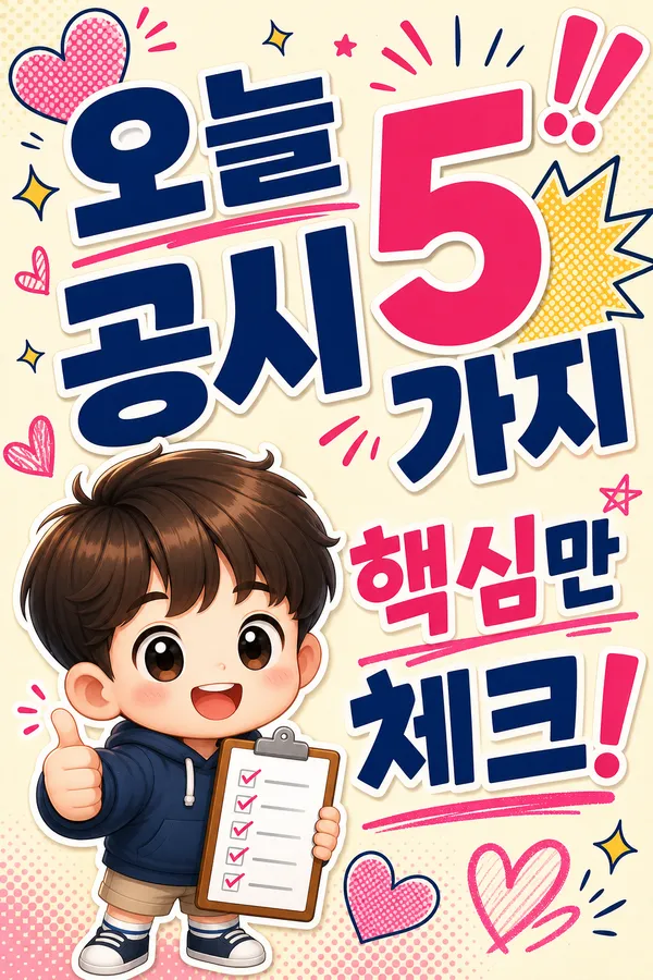 오늘의 주요 공시 5개 요약