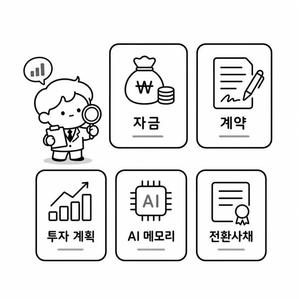 자금조달 공급계약 반도체 투자 전환사채 공시 요약 이미지