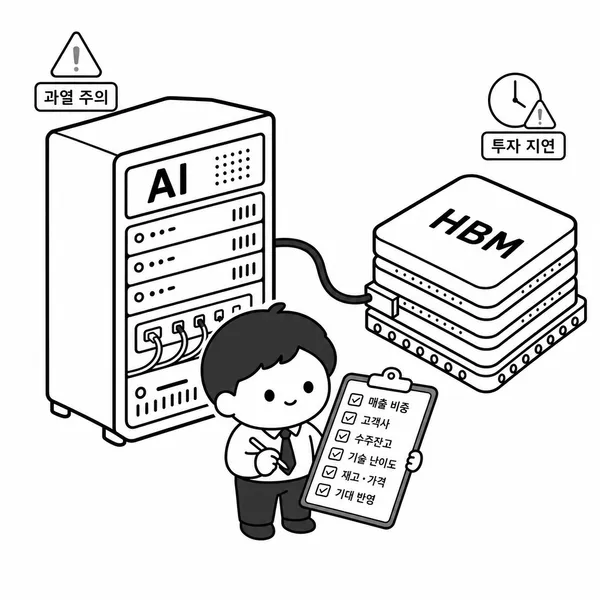 AI 데이터센터와 HBM 반도체 관련주 체크리스트 이미지