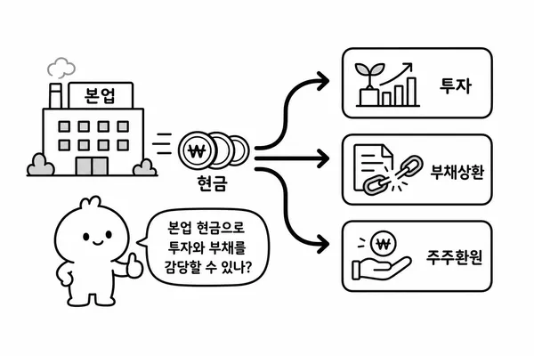 본업 현금으로 투자와 부채 상환과 주주환원을 감당하는 건강한 현금흐름 구조
