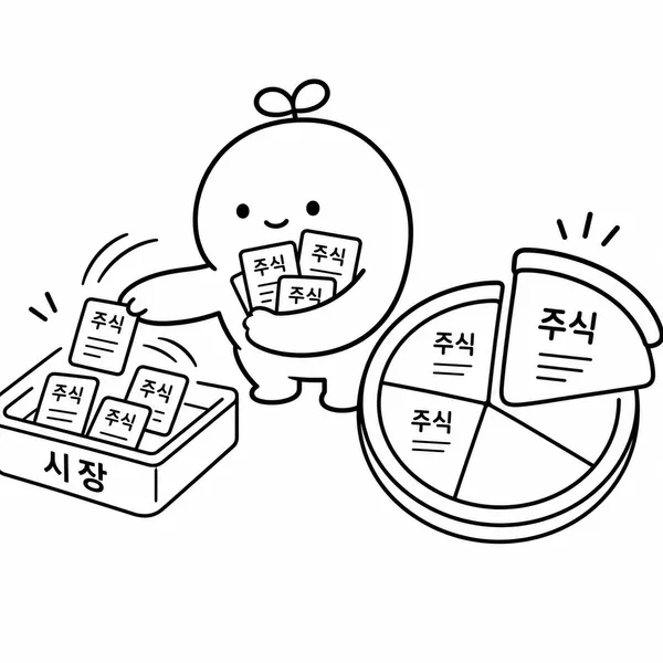 회사가 시장에서 주식을 다시 사들이는 자사주 매입 개념 설명 이미지