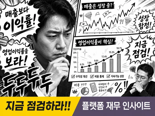 매출 성장과 영업이익률을 비교하는 플랫폼 기업 분석 이미지