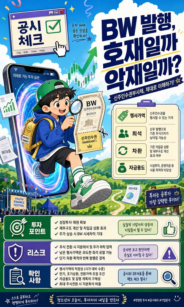 신주인수권부사채 BW 뜻과 주가 영향