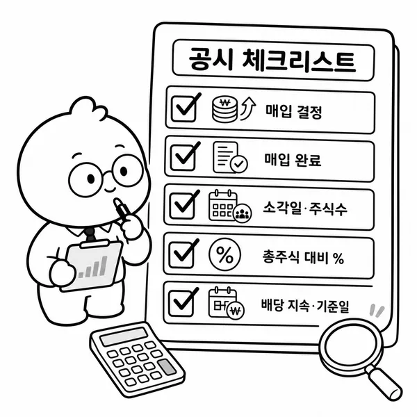 자사주 취득과 소각, 배당 지속성을 확인하는 주주환원 공시 체크리스트
