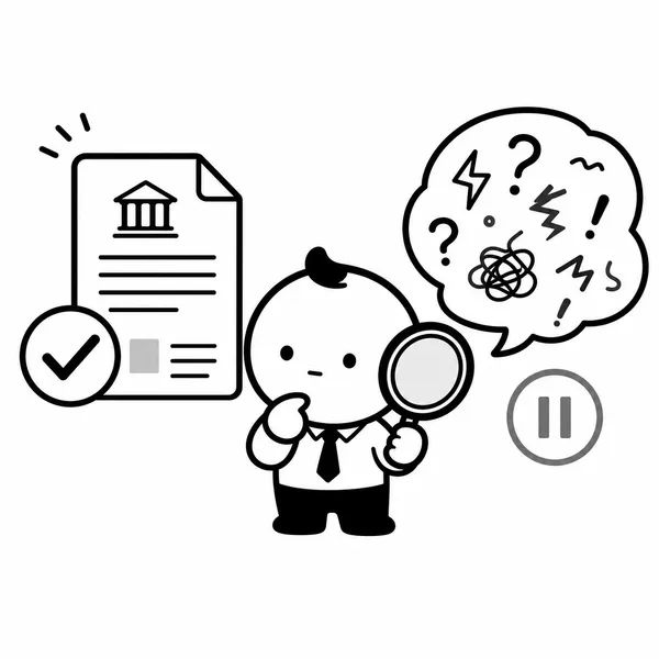 공식 공시 문서와 소문을 비교하는 투자자 일러스트
