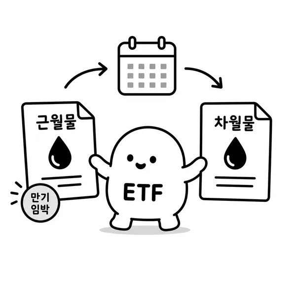 만기가 가까운 원유 선물 계약을 다음 월물 계약으로 교체하는 롤오버 과정