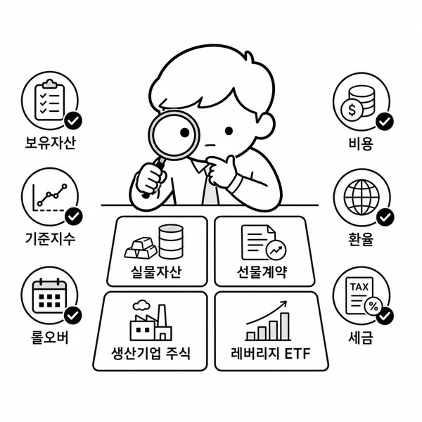 원자재 ETF의 보유 자산과 롤오버 일정, 비용을 확인하는 투자 전 체크리스트